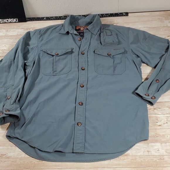 Duluth Trading Co Minnesota DT Pro FOM Long Sleeve Button Up Mens Shirt M Blue‎ - Picture 1 of 16